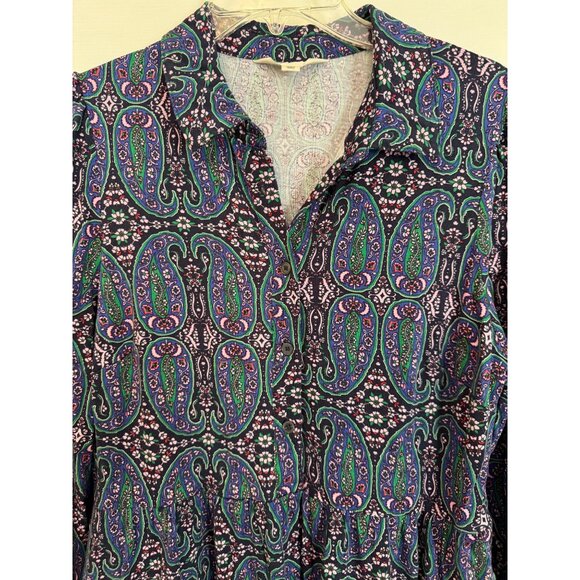 Boden Paisley Pattern Long Sleeve Mini Shirt Dress Size 12 Regular - Picture 4 of 9